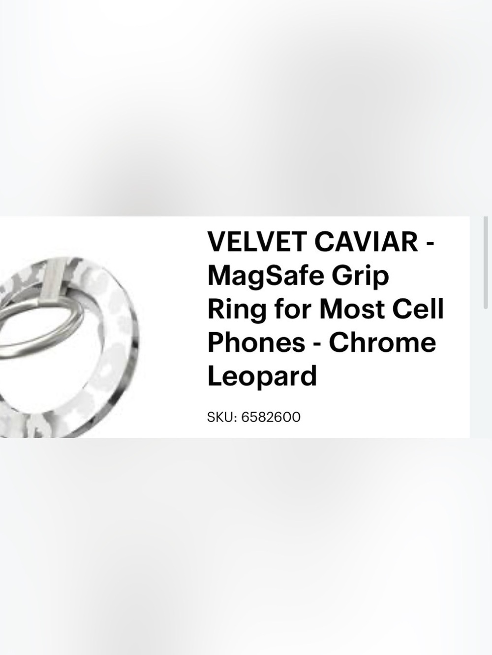 VELVET CAVIAR Chrome Leopard MagSafe Grip Ring for Most Cell Phones